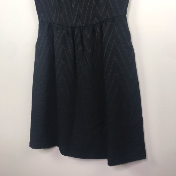 Kaari Blue Solid Black Scoop Neck Patterned Dress With Pockets Size 4 - Picture 4 of 8